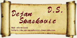 Dejan Spasković vizit kartica